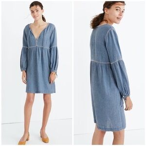 Madewell Indigo Peasant Dress S